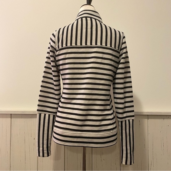 Chaser Small Striped Black White Zip Up Sweatshirt - Picture 2 of 13
